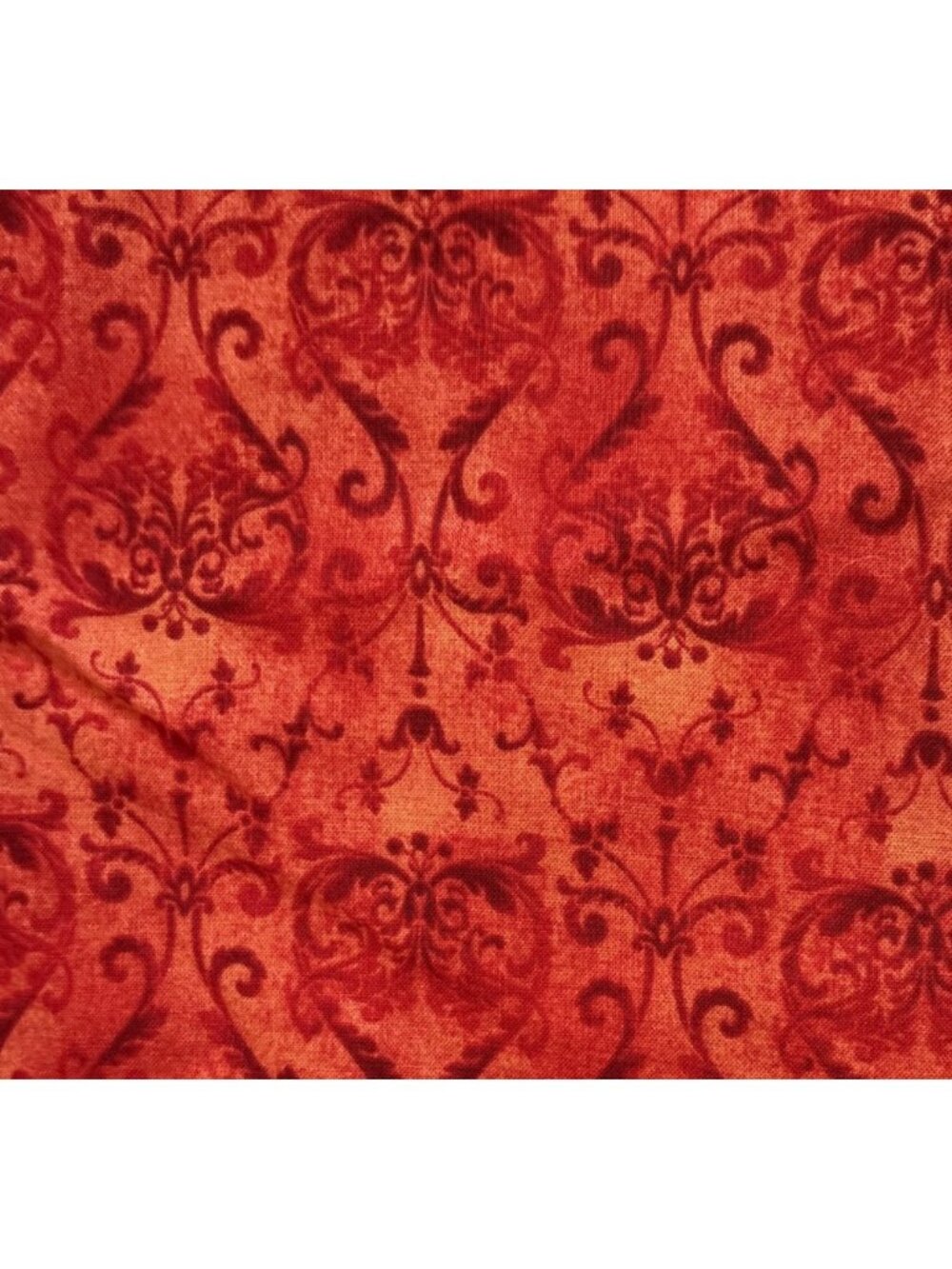 Coffee Cat Cafe Henry Glass Red Damask Cotton Fabric 19"x42" Sewing Quilting Mat